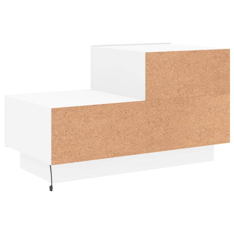 vidaXL Bedside Cabinet with LED Lights White 70x36x40.5 cm