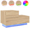 vidaXL Bedside Cabinet with LED Lights Sonoma Oak 70x36x40.5 cm