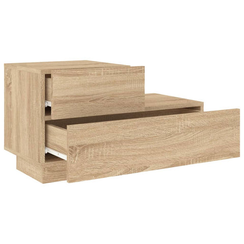 vidaXL Bedside Cabinet with LED Lights Sonoma Oak 70x36x40.5 cm