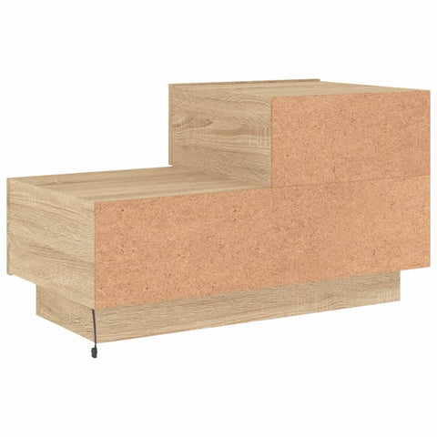 vidaXL Bedside Cabinet with LED Lights Sonoma Oak 70x36x40.5 cm
