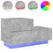 vidaXL Bedside Cabinet with LED Lights Concrete Grey 70x36x40.5 cm