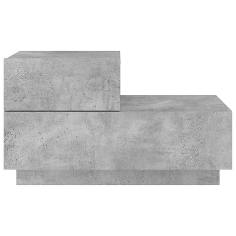 vidaXL Bedside Cabinet with LED Lights Concrete Grey 70x36x40.5 cm