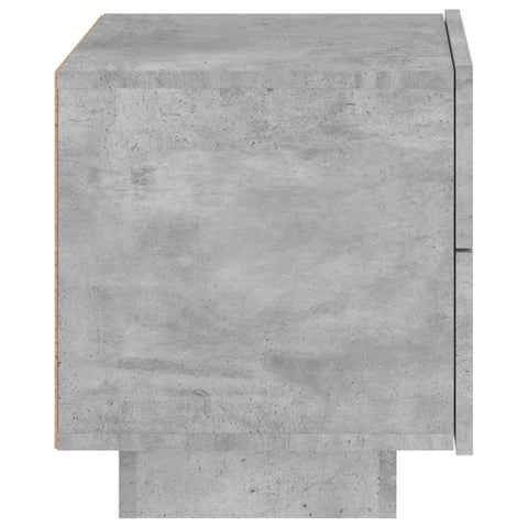 vidaXL Bedside Cabinet with LED Lights Concrete Grey 70x36x40.5 cm