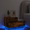 vidaXL Bedside Cabinet with LED Lights Smoked Oak 70x36x40.5 cm
