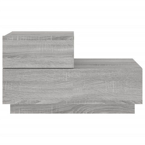 vidaXL Bedside Cabinet with LED Lights Grey Sonoma 70x36x40.5 cm