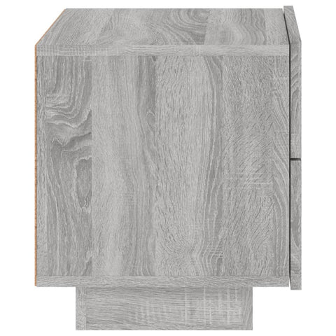 vidaXL Bedside Cabinet with LED Lights Grey Sonoma 70x36x40.5 cm