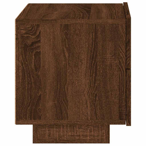 vidaXL Bedside Cabinet with LED Lights Brown Oak 70x36x40.5 cm