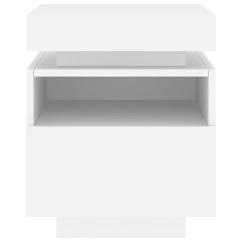vidaXL Bedside Cabinets with LED Lights 2 pcs White 40x39x48.5 cm