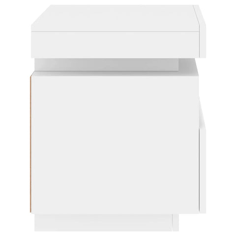 vidaXL Bedside Cabinets with LED Lights 2 pcs White 40x39x48.5 cm
