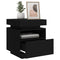 vidaXL Bedside Cabinets with LED Lights 2 pcs Black 40x39x48.5 cm