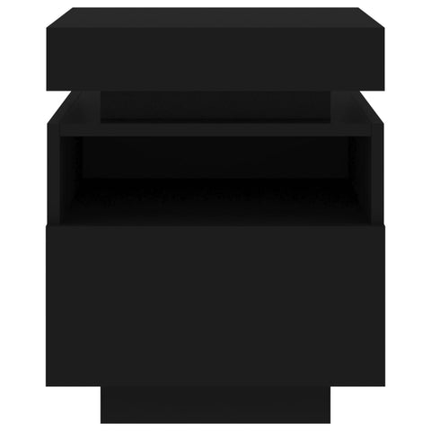 vidaXL Bedside Cabinets with LED Lights 2 pcs Black 40x39x48.5 cm