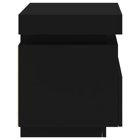 vidaXL Bedside Cabinets with LED Lights 2 pcs Black 40x39x48.5 cm