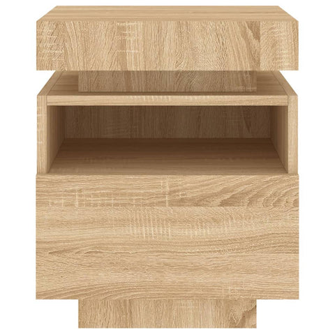 vidaXL Bedside Cabinets with LED Lights 2 pcs Sonoma Oak 40x39x48.5 cm