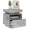 vidaXL Bedside Cabinet with LED Lights Concrete Grey 40x39x48.5 cm