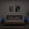 vidaXL Bedside Cabinets with LED Lights 2 pcs Smoked Oak 40x39x48.5 cm
