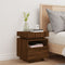 vidaXL Bedside Cabinet with LED Lights Brown Oak 40x39x48.5 cm