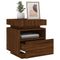 vidaXL Bedside Cabinet with LED Lights Brown Oak 40x39x48.5 cm