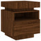 vidaXL Bedside Cabinet with LED Lights Brown Oak 40x39x48.5 cm