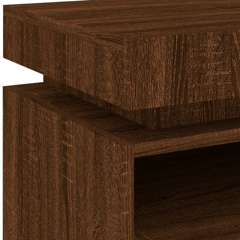 vidaXL Bedside Cabinets with LED Lights 2 pcs Brown Oak 40x39x48.5 cm