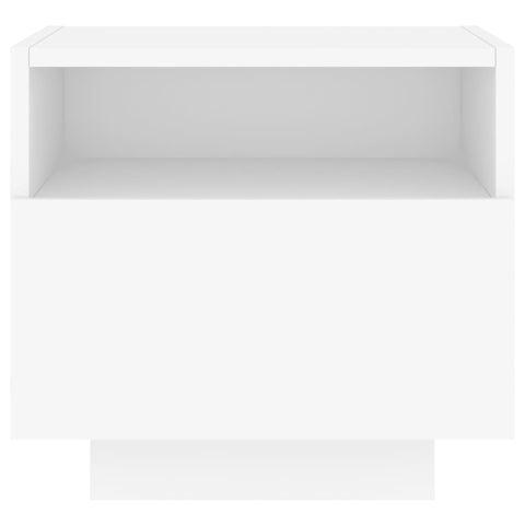 vidaXL Bedside Cabinet with LED Lights White 40x39x37 cm