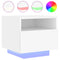 vidaXL Bedside Cabinets with LED Lights 2 pcs White 40x39x37 cm