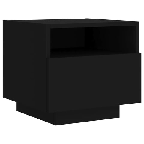 vidaXL Bedside Cabinet with LED Lights Black 40x39x37 cm