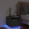 vidaXL Bedside Cabinet with LED Lights Black 40x39x37 cm