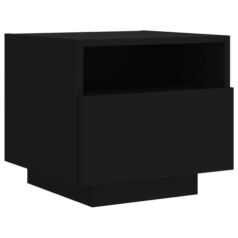 vidaXL Bedside Cabinets with LED Lights 2 pcs Black 40x39x37 cm