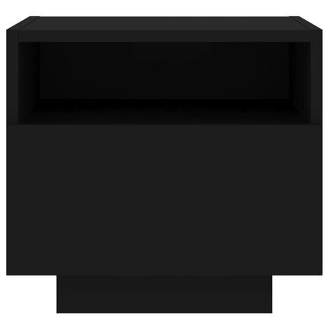 vidaXL Bedside Cabinets with LED Lights 2 pcs Black 40x39x37 cm