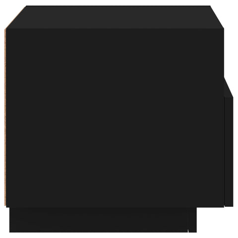 vidaXL Bedside Cabinets with LED Lights 2 pcs Black 40x39x37 cm