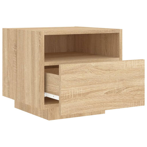 vidaXL Bedside Cabinet with LED Lights Sonoma Oak 40x39x37 cm