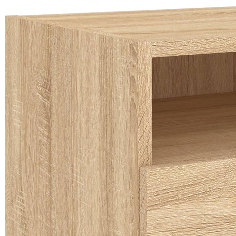vidaXL Bedside Cabinet with LED Lights Sonoma Oak 40x39x37 cm