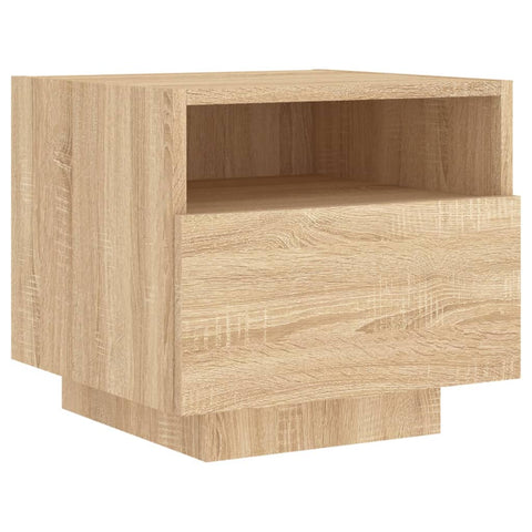 vidaXL Bedside Cabinets with LED Lights 2 pcs Sonoma Oak 40x39x37 cm