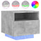 vidaXL Bedside Cabinet with LED Lights Concrete Grey 40x39x37 cm