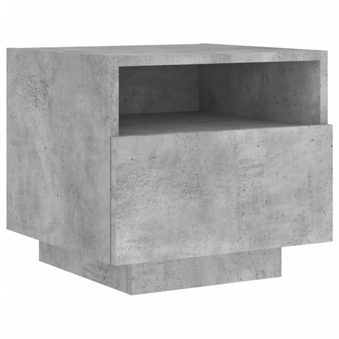 vidaXL Bedside Cabinet with LED Lights Concrete Grey 40x39x37 cm