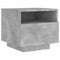 vidaXL Bedside Cabinet with LED Lights Concrete Grey 40x39x37 cm