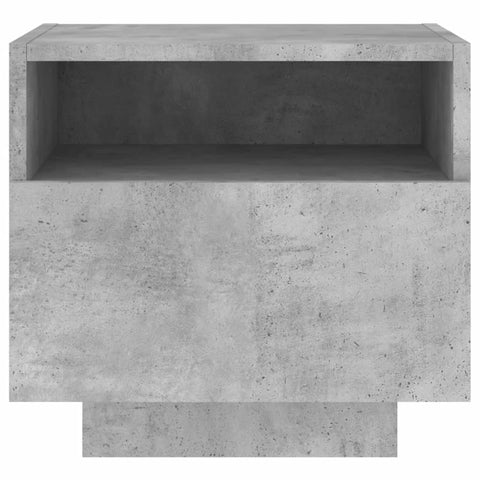 vidaXL Bedside Cabinet with LED Lights Concrete Grey 40x39x37 cm