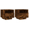 vidaXL Bedside Cabinets with LED Lights 2 pcs Smoked Oak 40x39x37 cm