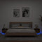 vidaXL Bedside Cabinets with LED Lights 2 pcs Smoked Oak 40x39x37 cm