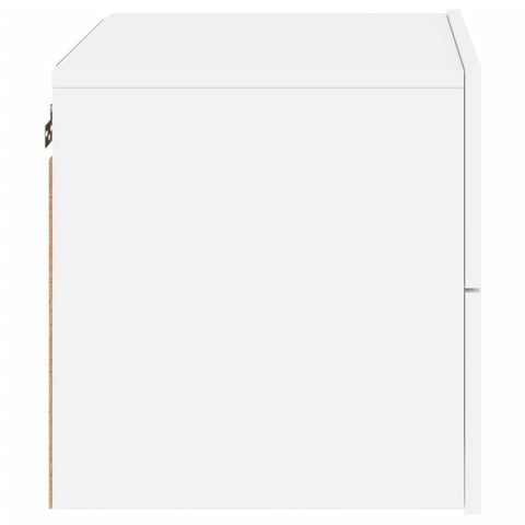 vidaXL Wall-mounted Bedside Cabinet with LED Lights White
