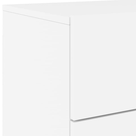 vidaXL Wall-mounted Bedside Cabinet with LED Lights White