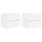 vidaXL Wall-mounted Bedside Cabinets with LED Lights 2 pcs White