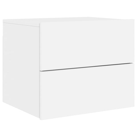 vidaXL Wall-mounted Bedside Cabinets with LED Lights 2 pcs White