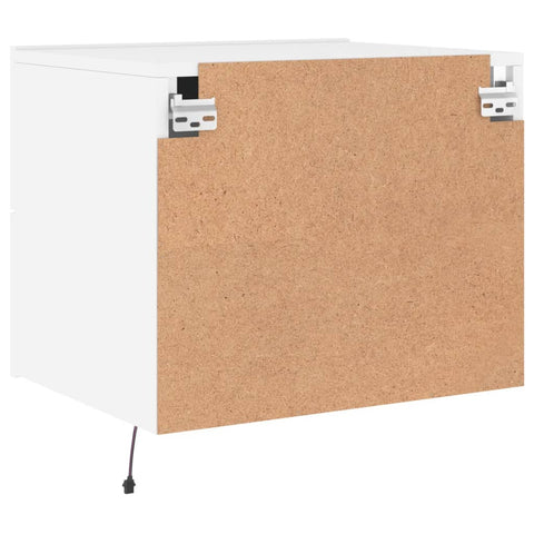 vidaXL Wall-mounted Bedside Cabinets with LED Lights 2 pcs White