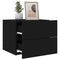 vidaXL Wall-mounted Bedside Cabinet with LED Lights Black