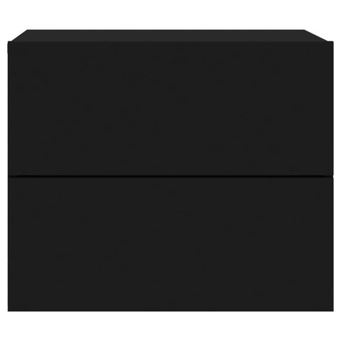 vidaXL Wall-mounted Bedside Cabinet with LED Lights Black