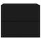 vidaXL Wall-mounted Bedside Cabinet with LED Lights Black