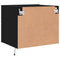 vidaXL Wall-mounted Bedside Cabinet with LED Lights Black