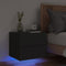 vidaXL Wall-mounted Bedside Cabinet with LED Lights Black