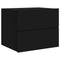 vidaXL Wall-mounted Bedside Cabinets with LED Lights 2 pcs Black